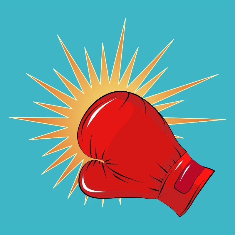 Roter Boxhandschuh mit Schlag-Effekt