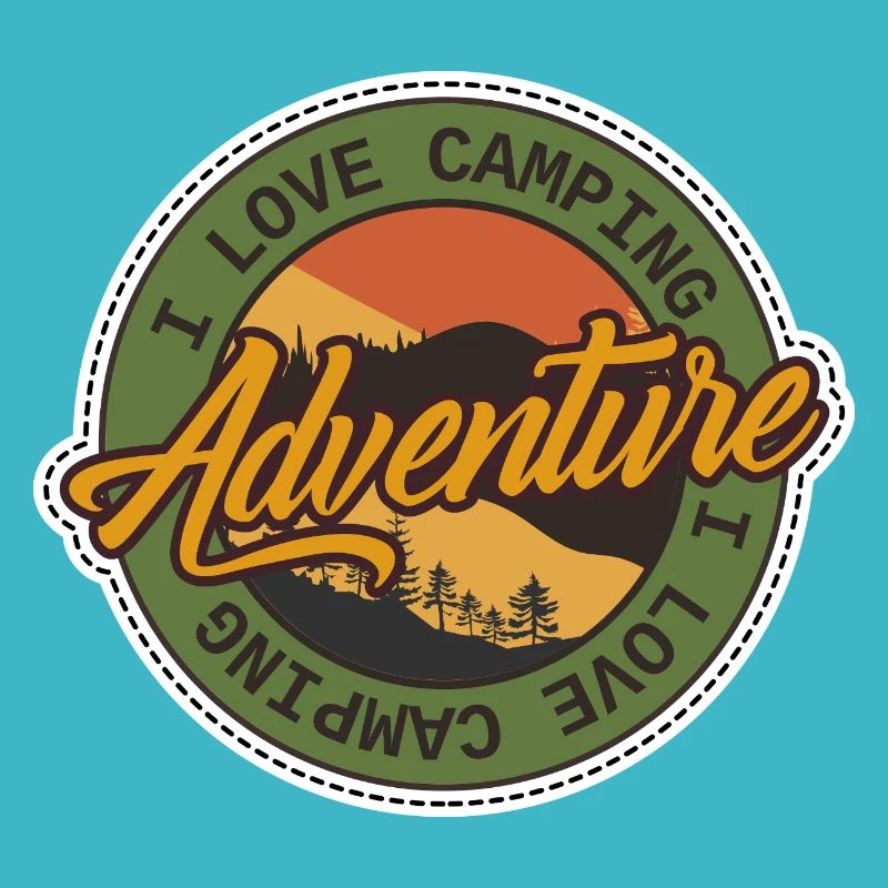 Badge de camping d’aventure
