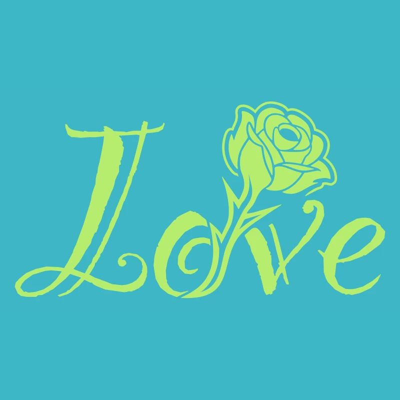 Liebesblüten: Typografie mit eingebauter Rose