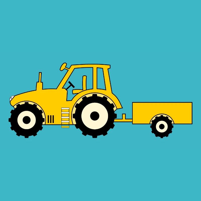 Tractor with trailer yellow