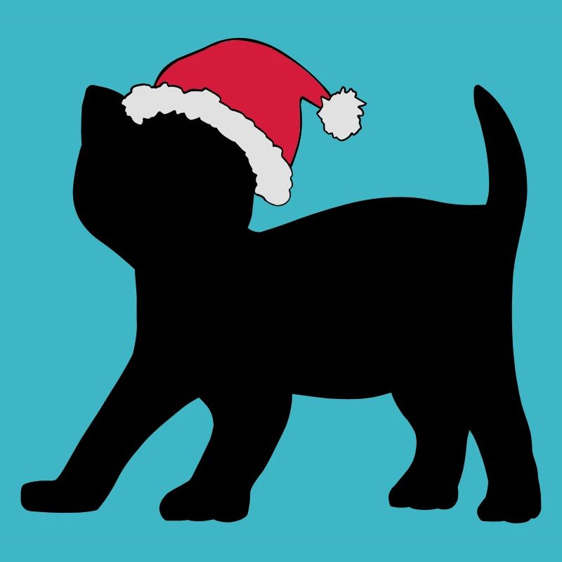 Chaton dans un chapeau de Noël.