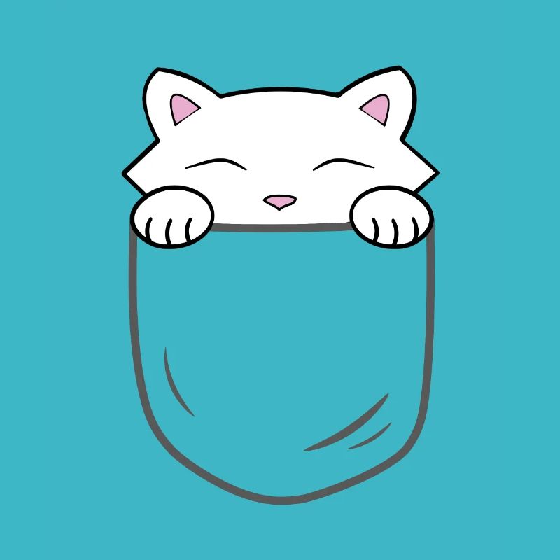 Chat mignon assis dans une poche
