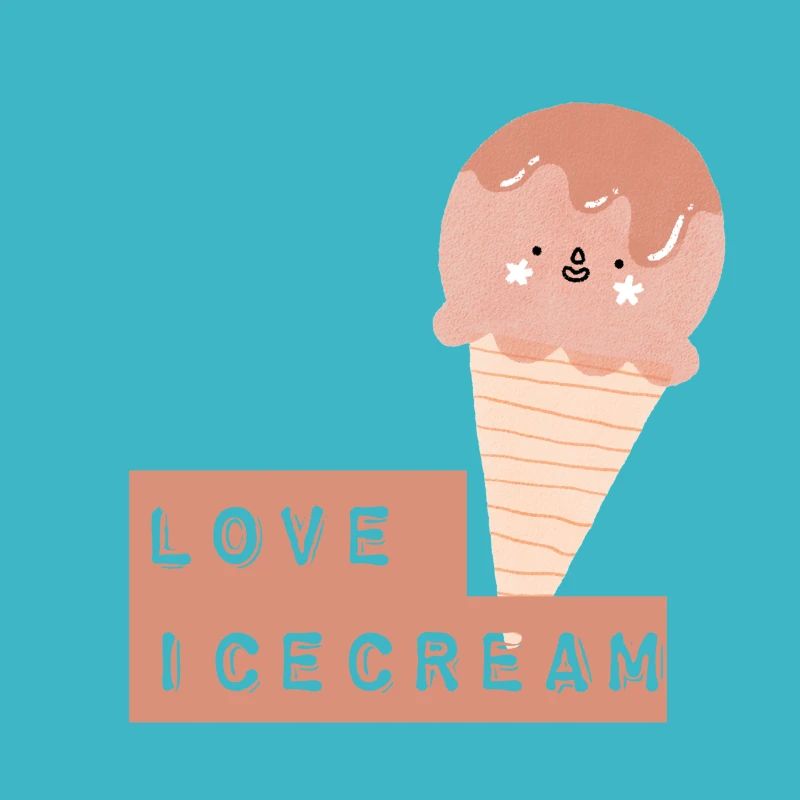 Glace mignonne avec écriture coeur