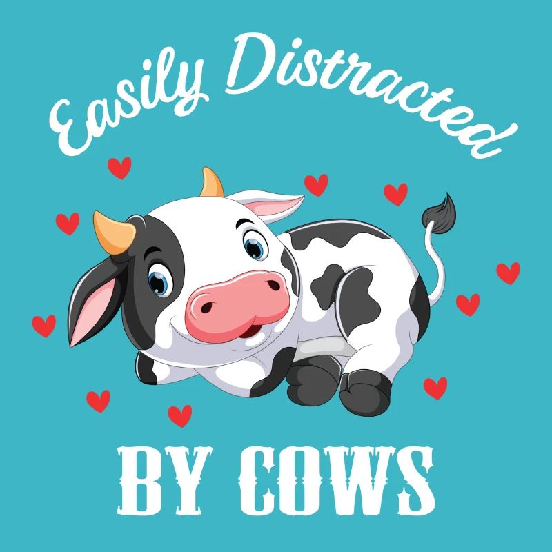 Easiliy distrait par les vaches Cow Farmer Cattle