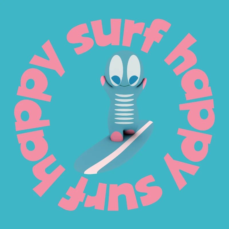 Drôle de figurine Surf Kawaii