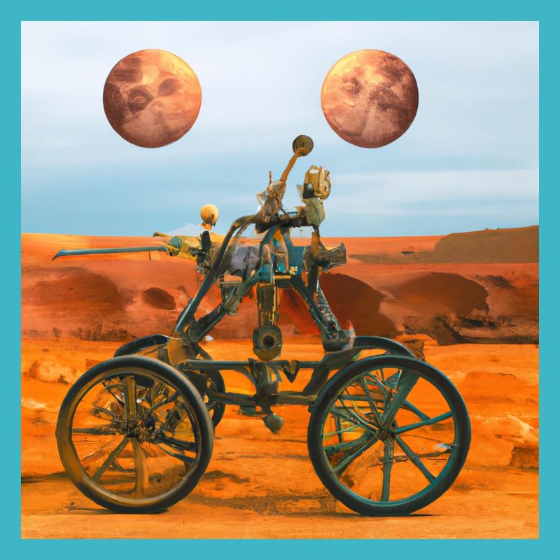 Mars-Rover mit zwei Monde