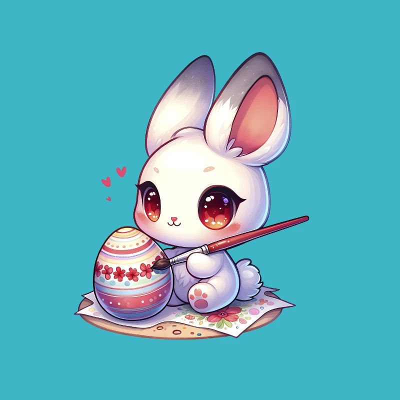 Chibi Hase Malerei Osterei