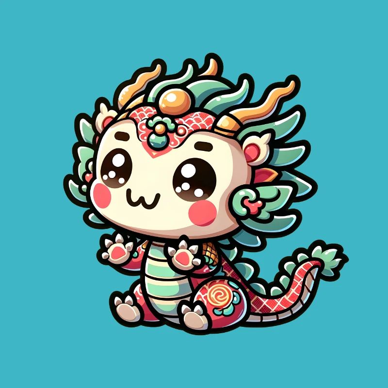 Un doux dragon Chibi du Nouvel An chinois
