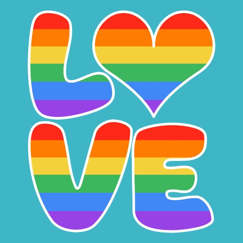 Rainbow Love Heart Design