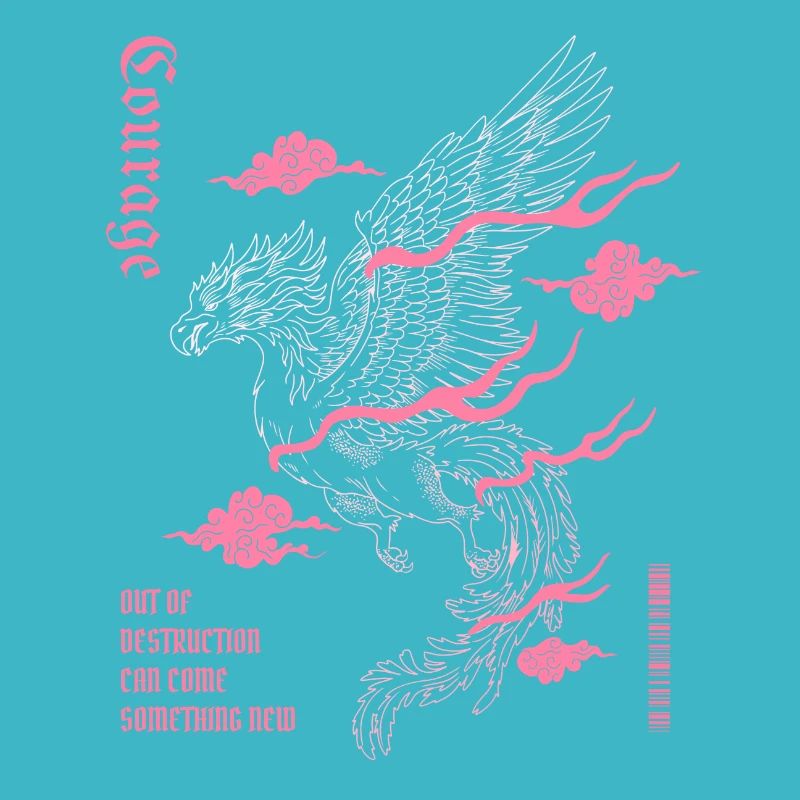 Courage – Phoenix Wiedergeburt Design
