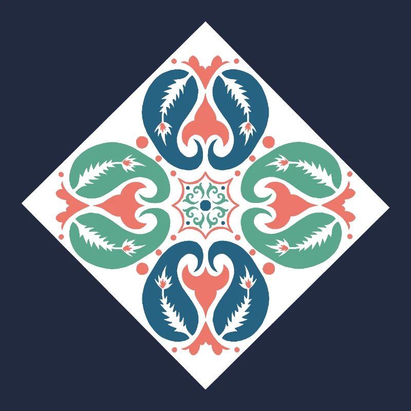 orientalisches Muster Marokko rot grün blau