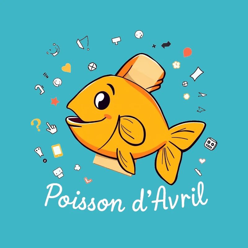Poisson d'Avril - Orange Cartoon Fish
