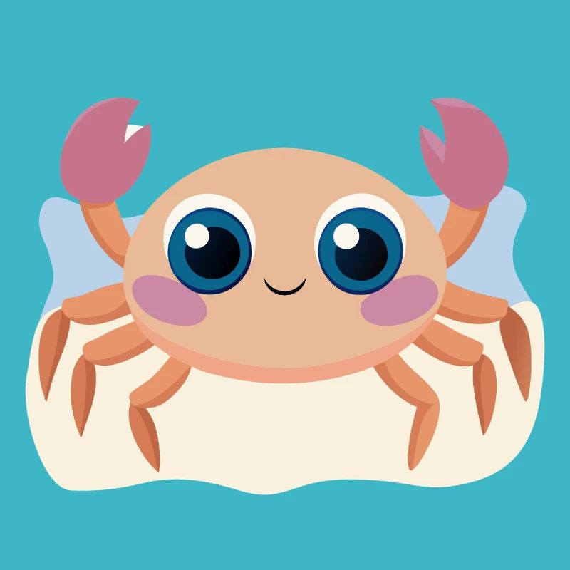 Bébé crabe joyeux sur la plage