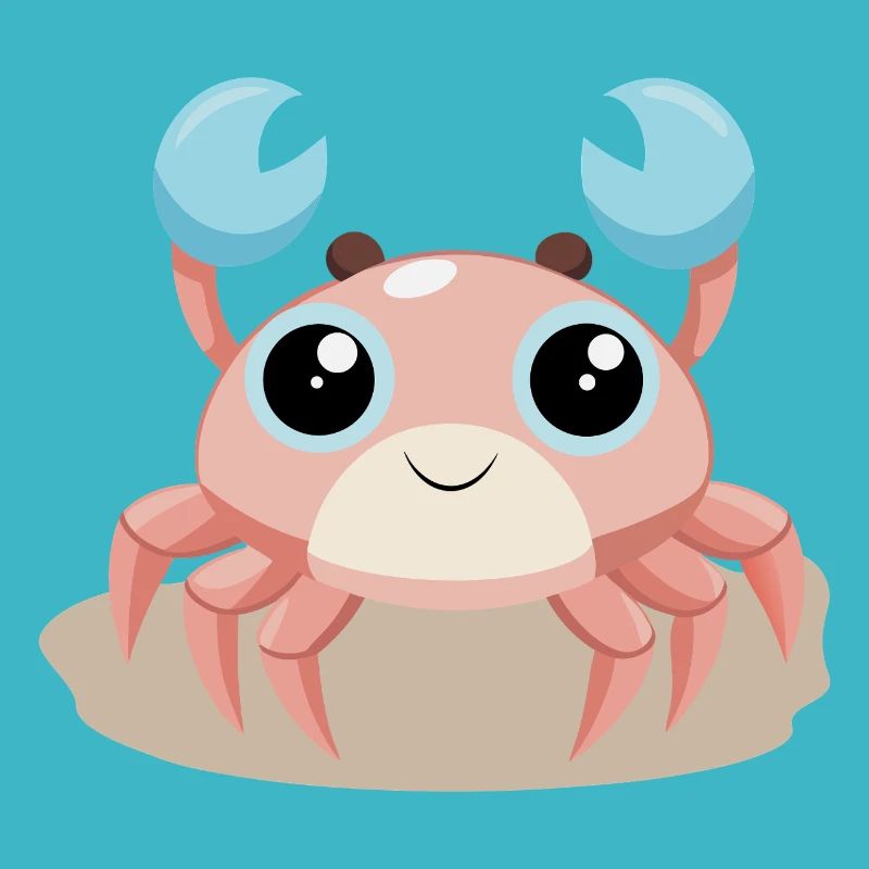 Bébé crabe joyeux sur la plage (v02)