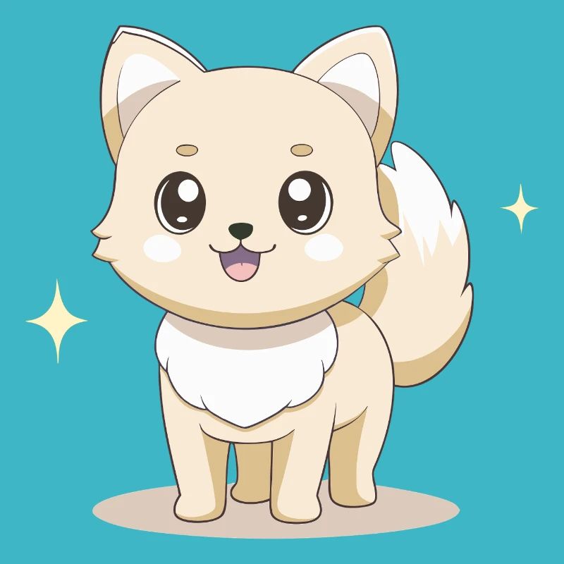 Adorable chien spitz beige au regard joyeux