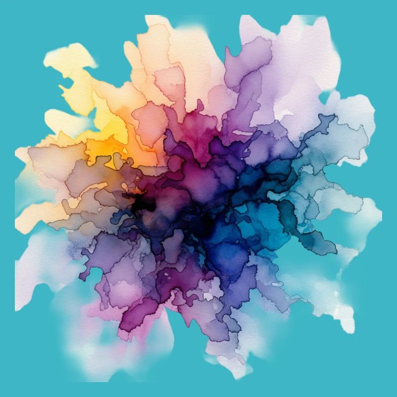Explosion de couleurs : Frénésie de couleurs abstraites à l’aquarelle
