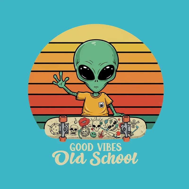 Alien Skater - Tattoo - Old School