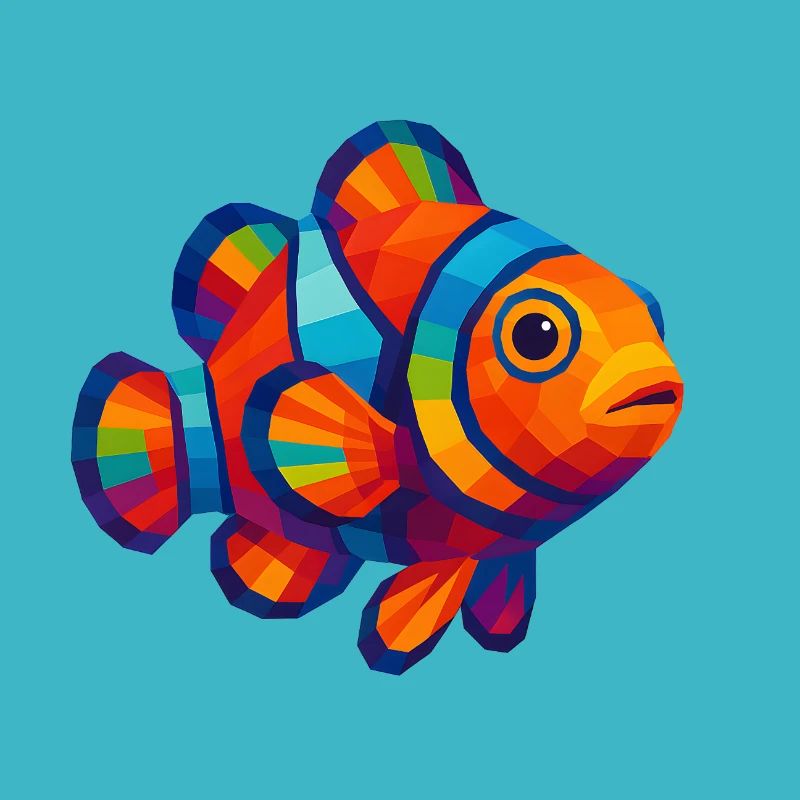 WPAP Polygon Style Animaux - Poisson-clown