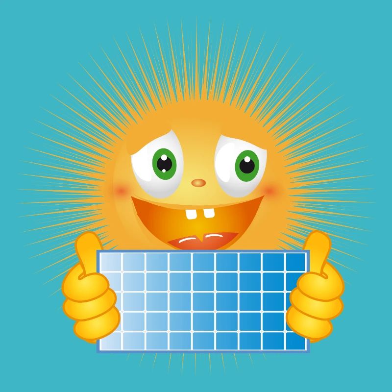 Soleil éclatant avec panneau solaire