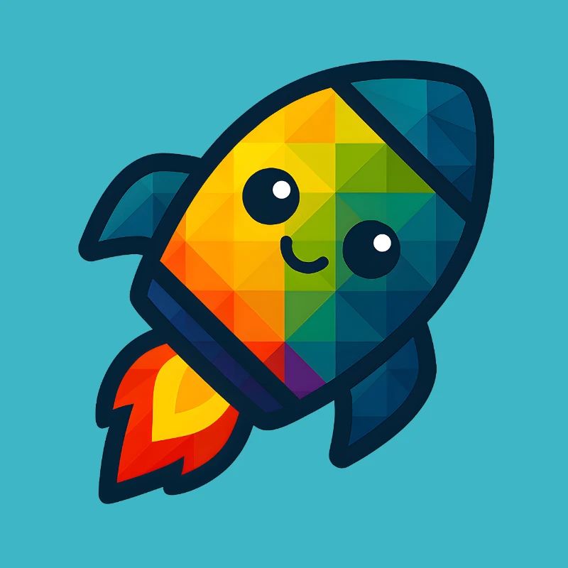 WPAP Polygon Kawaii Style Jouet pour bébé Rocket