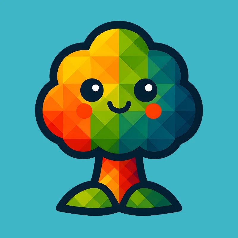 WPAP Polygon Kawaii Style Bébé Jouet Arbre