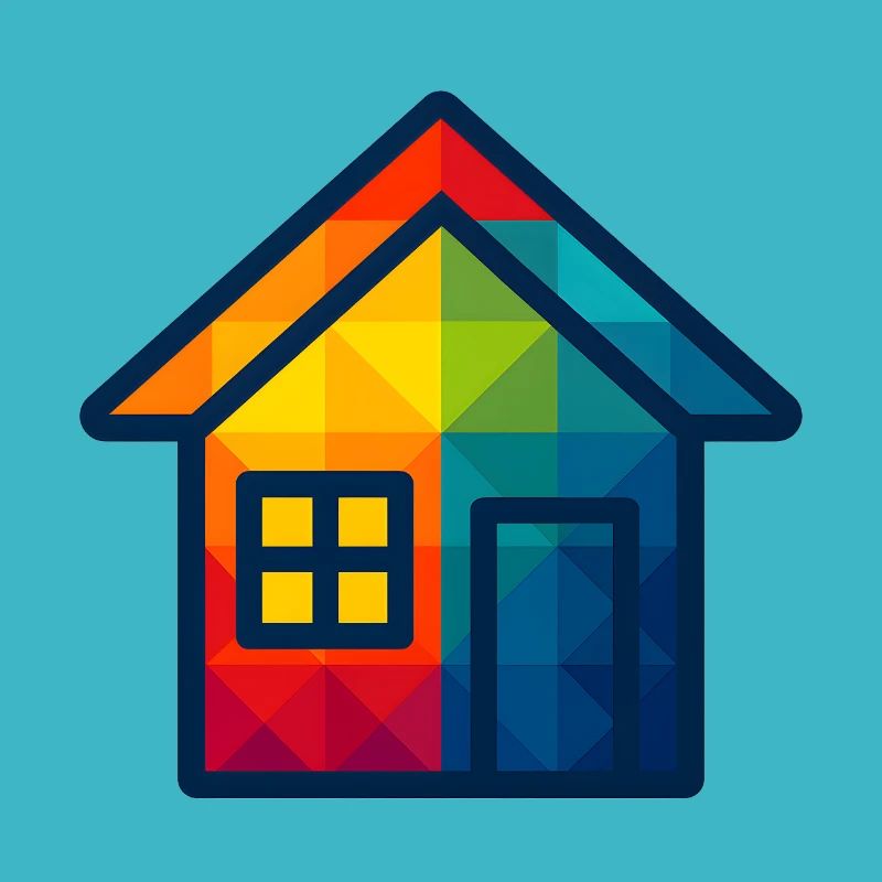 WPAP Polygon Maison jouet pour bébé de style kawaii