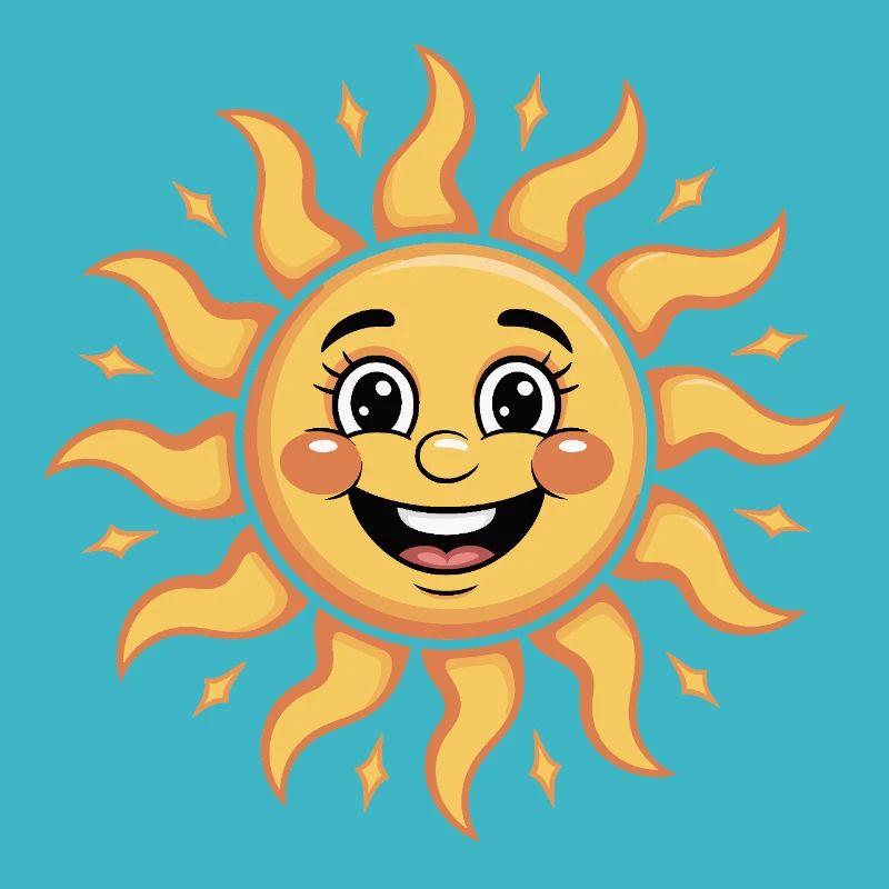 Cheerful Sun Sky Illustration