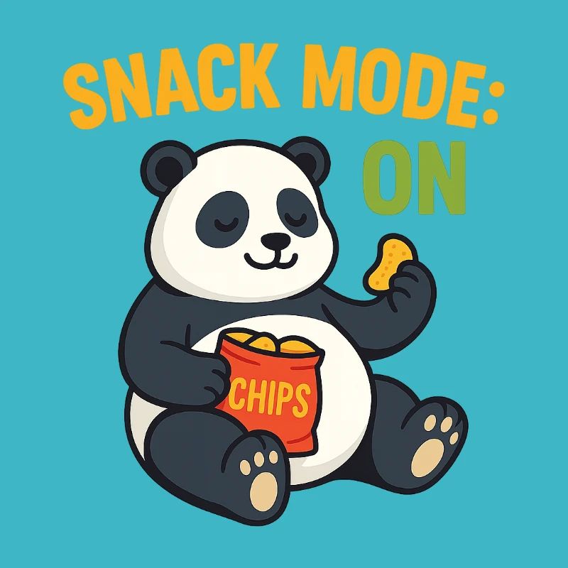 Panda Snack Mode T-Shirt Design