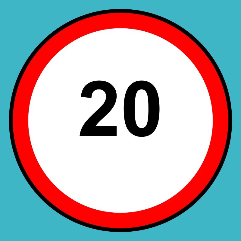 Tempo20 Schild Retro Illustration