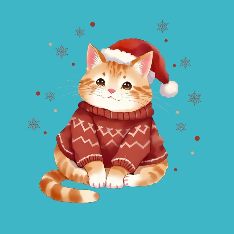 Conception de pull de Noël chat confortable