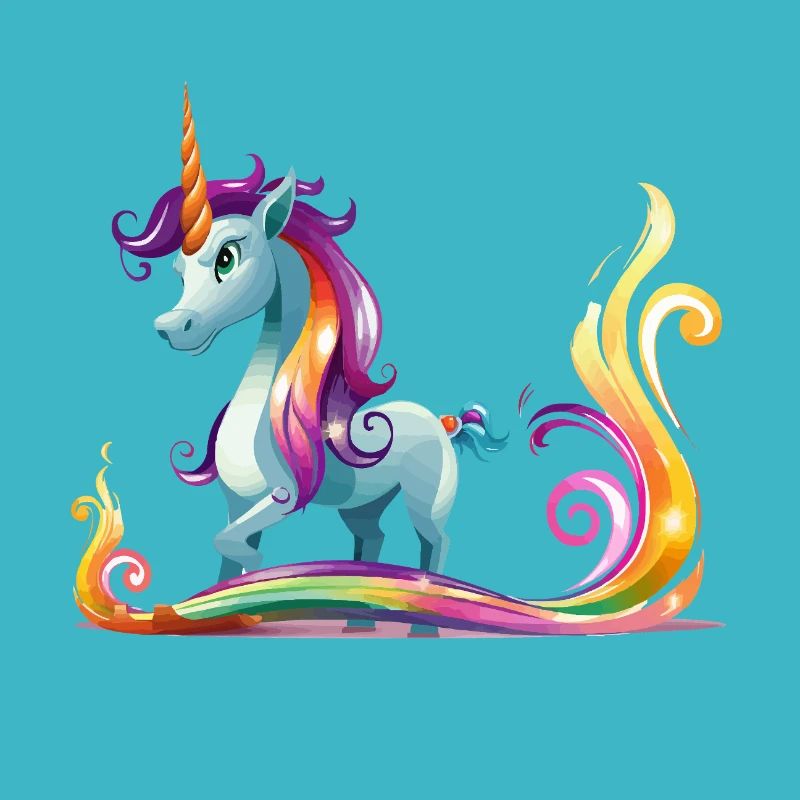 Courants de couleurs de licorne arc-en-ciel