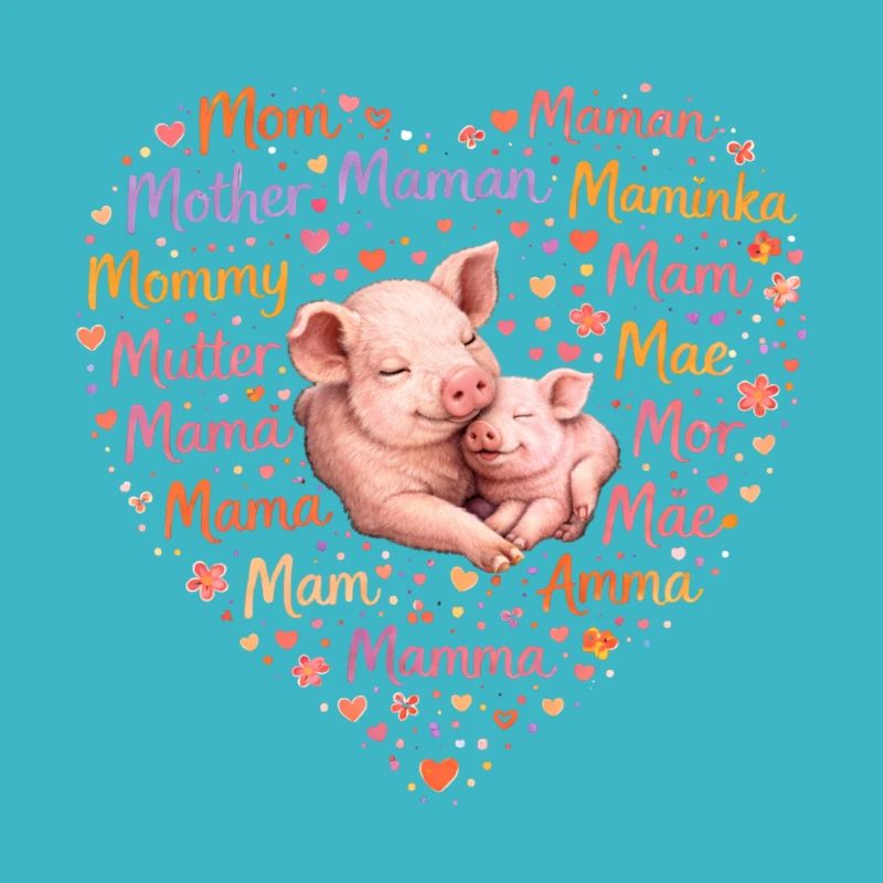 Schwein Ferkel Mama Herz – Muttertag Geschenk