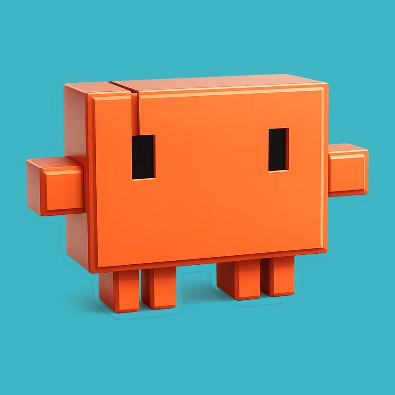 Claude Code Pixel 3D Maskottchen süßer Dev-Aufkleber