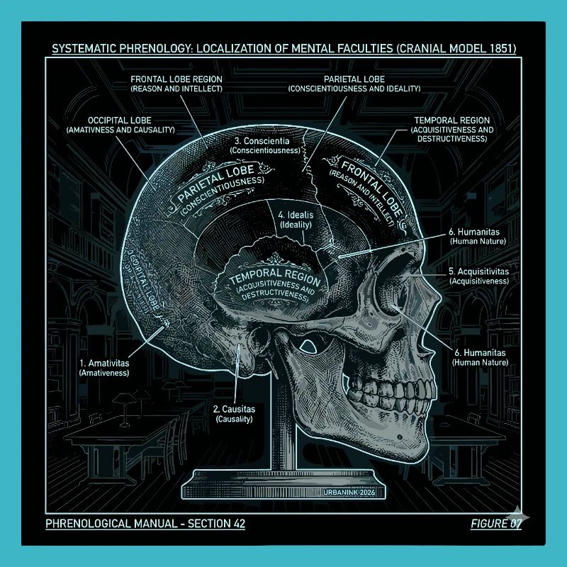Skull Phrenology Diagram Art