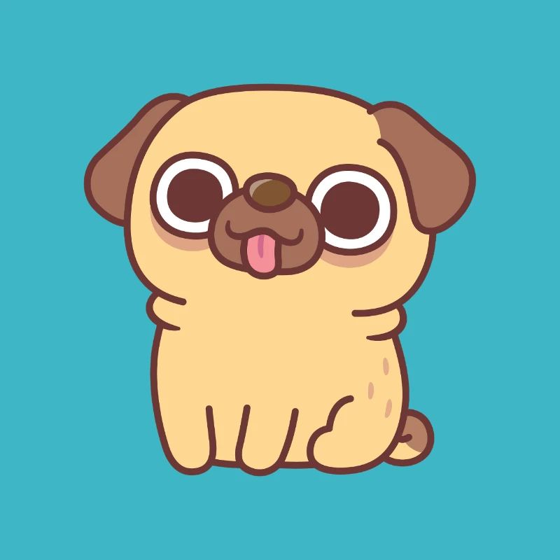 Niedlicher sitzender Reh-Mops