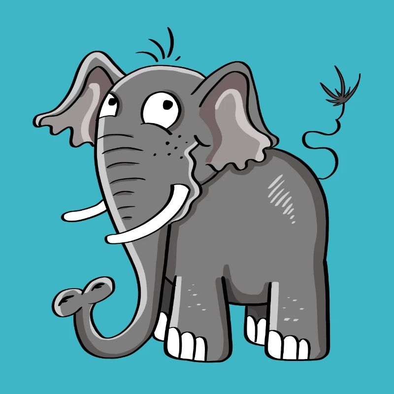 Petit cadeau de bande dessinée d'éléphant gris I d'éléphant