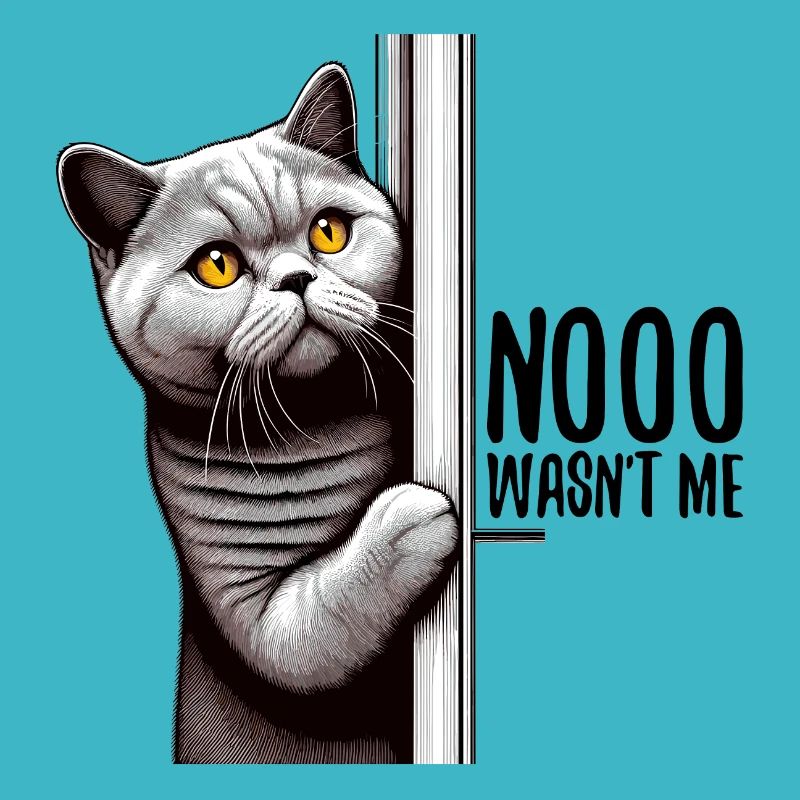 No I Wasn't BKH Blue Cat Gift