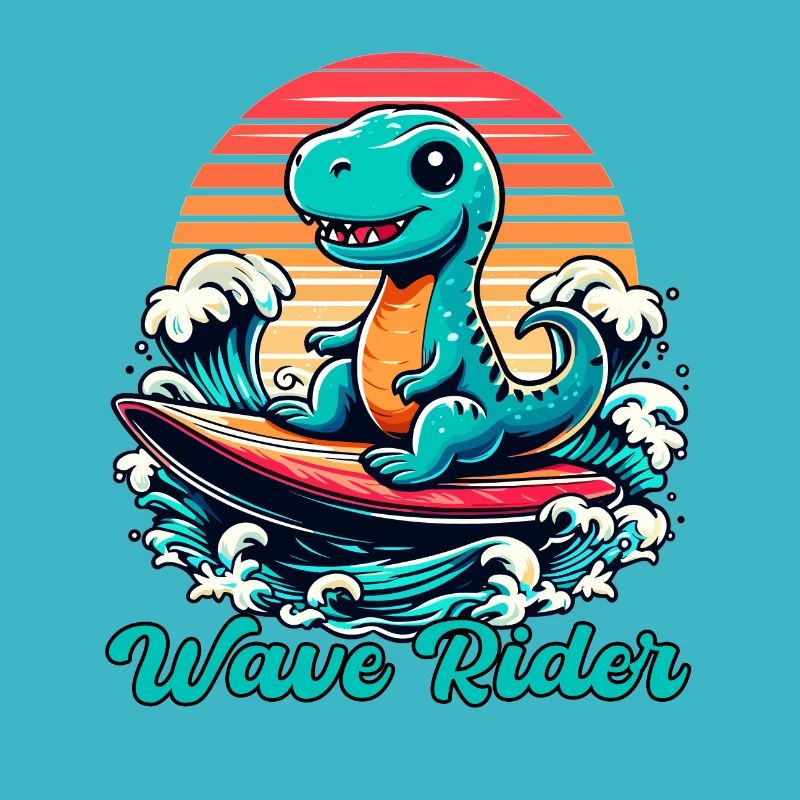Süßer T-Rex Wellenreiter Surfen Geschenk