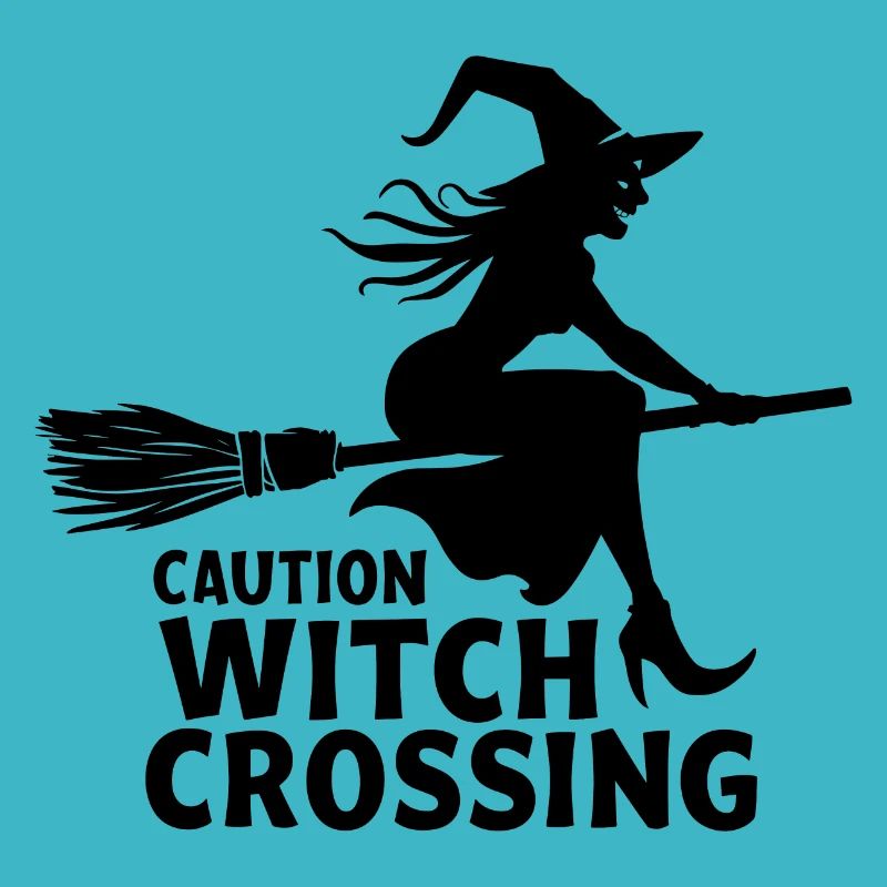Balai de sorcière disant prudence Witch Crossing