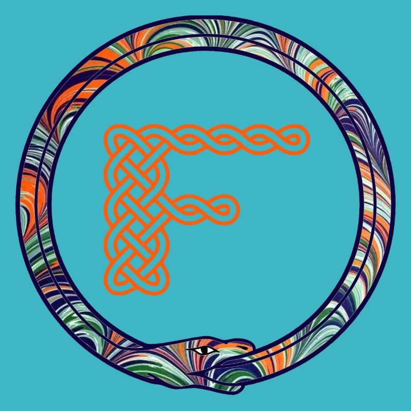 Knot F with Celtic Snake