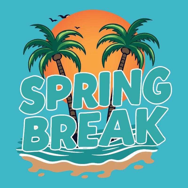 Spring Break Palm Trees Beach