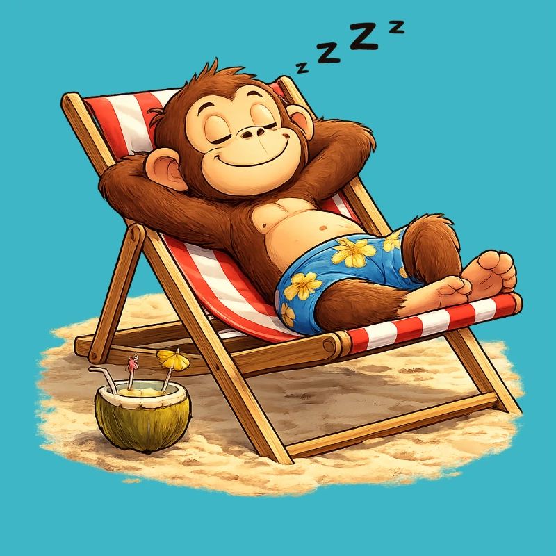 Tropical Nightcap Monkey on the Beach