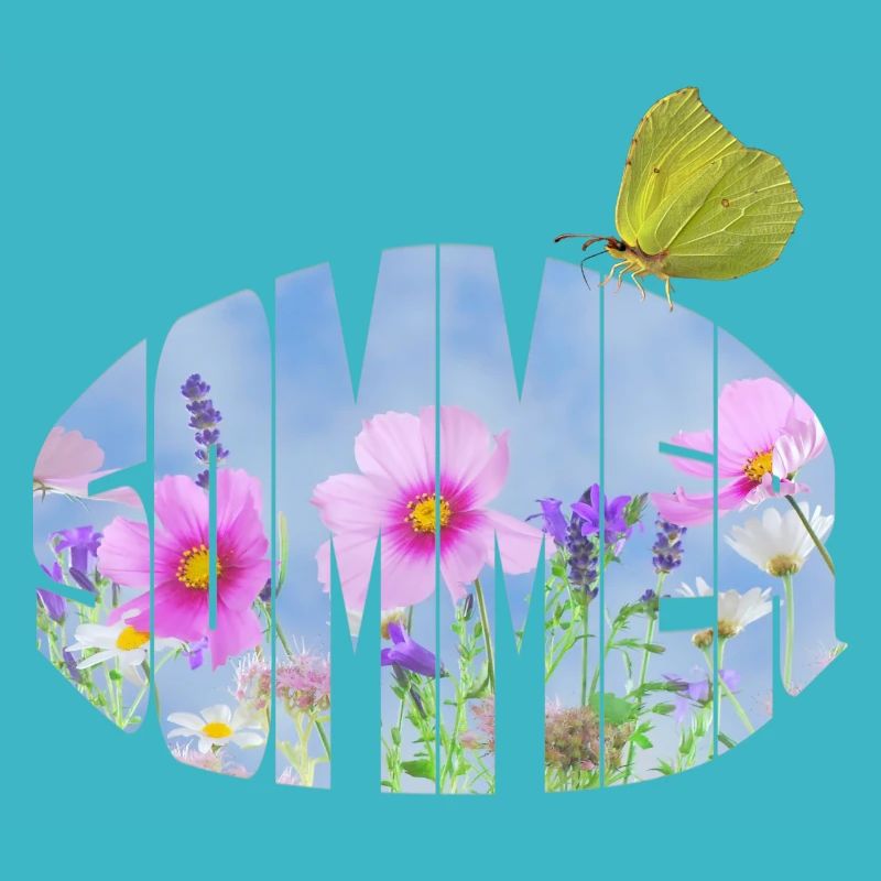 Prairie d’été avec papillon citron