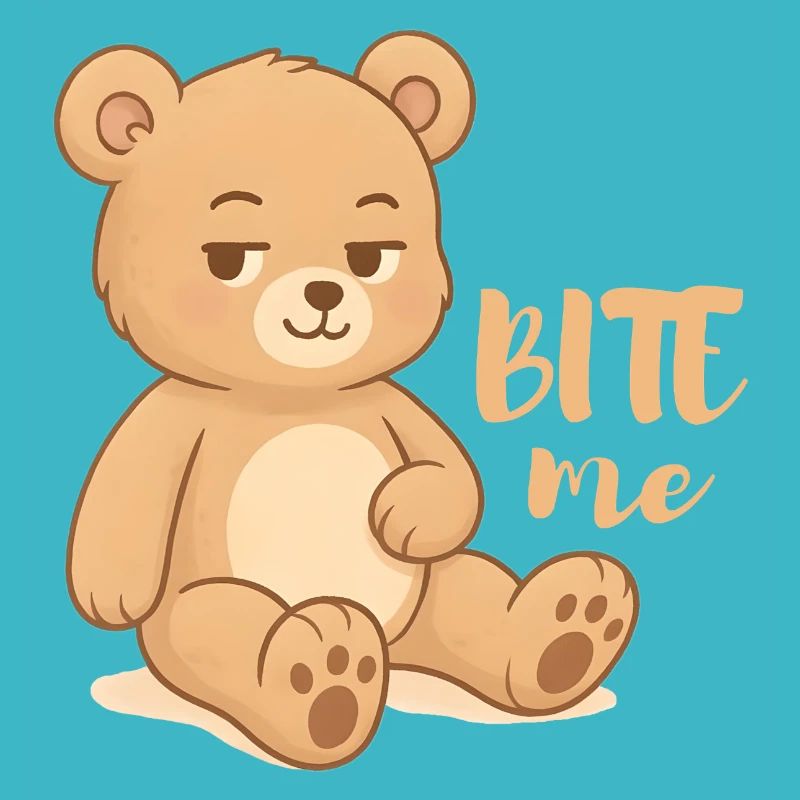 Cheeky teddy cutesy design avec attitude - mordez-moi