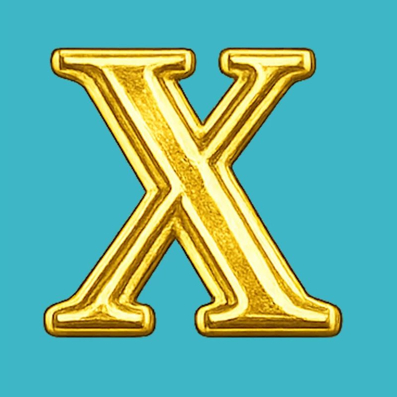 Emblème du X doré