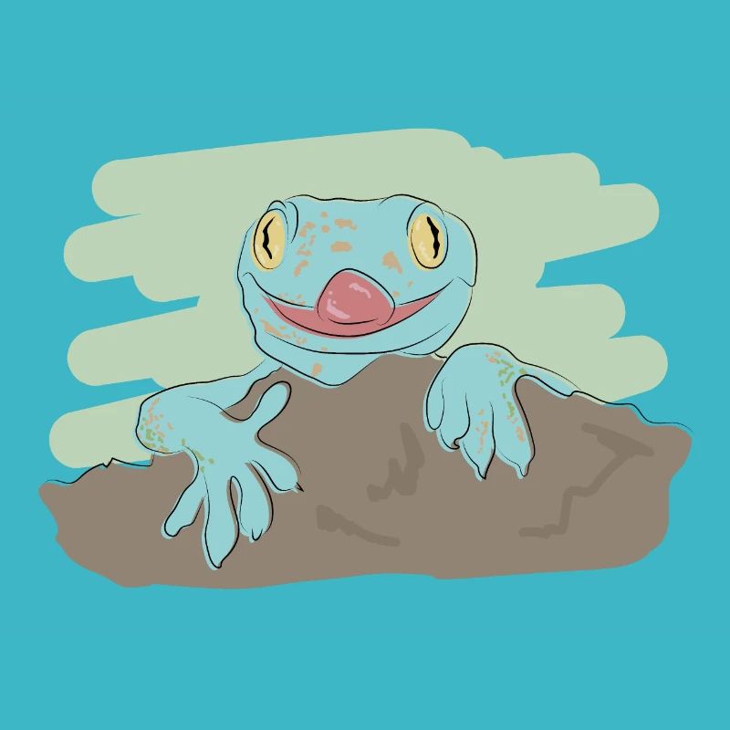 Design illustré avec gecko