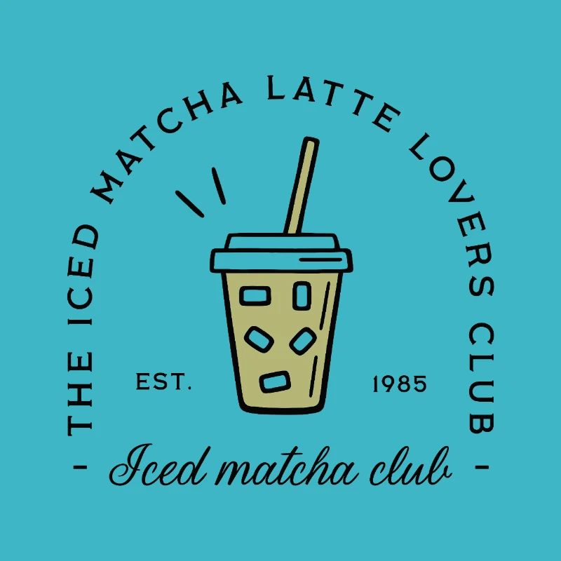 Iced matcha latte glacé
