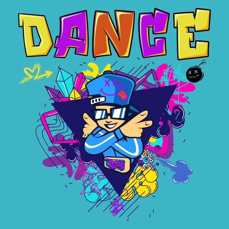 Vibrant breakdance style print design