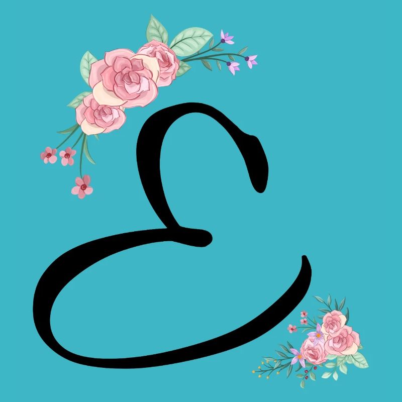 Lettre e fleurs