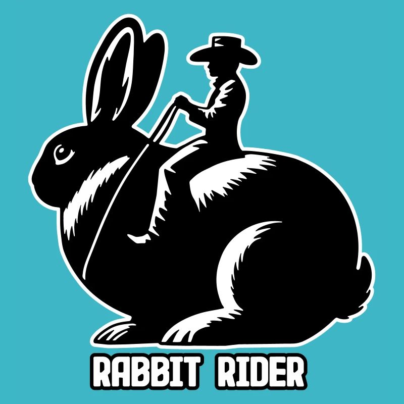 Rabbit Rider (texte léger - avec contour, 3 couleurs)